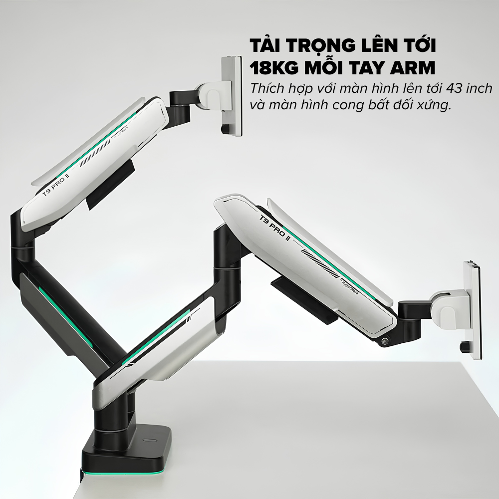 Giá Đỡ 2 Màn Hình Nặng HyperWork T9 Pro II Dual (23 - 43 Inch, Tải Trọng 3 - 18kg/Tay) - Trợ Lực Lò Xo HyperLift Plus Giá Đỡ 2 Màn Hình Nặng HyperWork T9 Pro II Dual (23 - 43 Inch, Tải Trọng 3 - 18kg/Tay) - Trợ Lực Lò Xo HyperLift Plus - Ảnh 7