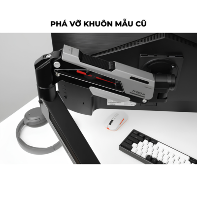 Giá Đỡ Màn Hình Đơn HyperWork T9 Pro III (24 - 57 Inch, Tải Trọng 2 - 30kg) - Trợ Lực Piston Hyperlift Max, Lắp Đặt Topside - <p>Giá đỡ màn hình <b>T9 Pro III</b> là giải pháp nâng đỡ công thái học tải trọng nặng cao cấp nhất hiện nay, được thiết kế chuyên biệt cho các dòng màn hình siêu lớn từ 24 đến 57 inch. Sở hữu trợ lực piston Hyperlift Max tân tiến, <b>T9 Pro III</b> gánh tải ấn tượng từ 2 đến 30kg (lên tới 24kg cho màn hình cong cỡ đại). Sản phẩm nổi bật với cơ chế lắp đặt Topside tiện lợi từ trên mặt bàn, ngàm VESA tháo rời nhanh Quick Release và hỗ trợ chuẩn VESA mở rộng lên tới 200x200 mm. Sở hữu ngay tay nâng màn hình <b>T9 Pro III</b> để tận hưởng góc nhìn linh hoạt, vững chãi tuyệt đối và nâng tầm không gian làm việc chuyên nghiệp.</p>