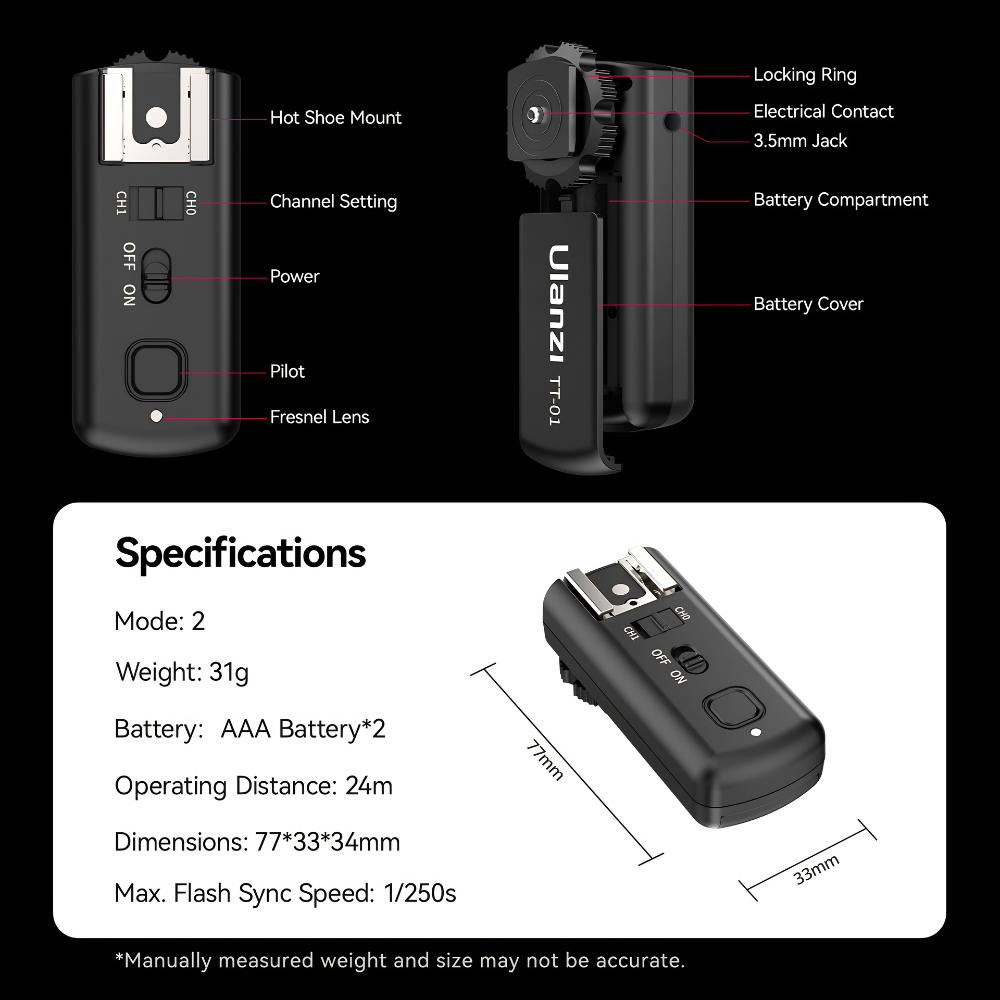 Bộ Kích Hoạt Đèn Flash Máy Ảnh Ulanzi TT-01 – Tốc Độ Đồng Bộ 1/250s, Phạm Vi 24m Không Dây, Hỗ Trợ Kênh Đôi, Siêu Nhẹ 31g Bộ Kích Hoạt Đèn Flash Máy Ảnh Ulanzi TT-01 – Tốc Độ Đồng Bộ 1/250s, Phạm Vi 24m Không Dây, Hỗ Trợ Kênh Đôi, Siêu Nhẹ 31g - Ảnh 2