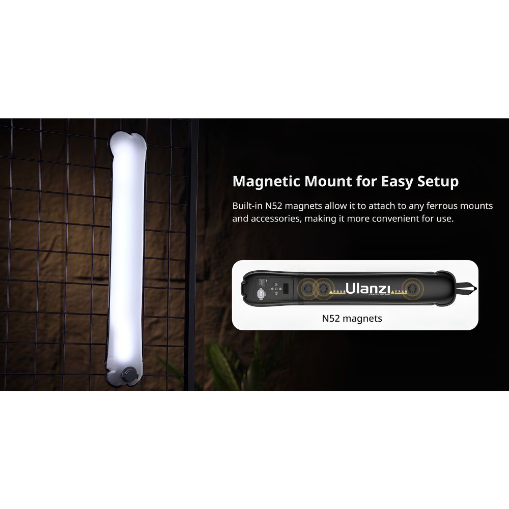 Đèn LED Dạng Ống Bơm Hơi Ulanzi UA12 – Công Suất 12W, Đổi Màu 2700K-6500K, 3 Nam Châm N52, Cuộn Gọn Bỏ Túi 216g Đèn LED Dạng Ống Bơm Hơi Ulanzi UA12 – Công Suất 12W, Đổi Màu 2700K-6500K, 3 Nam Châm N52, Cuộn Gọn Bỏ Túi 216g - Ảnh 3