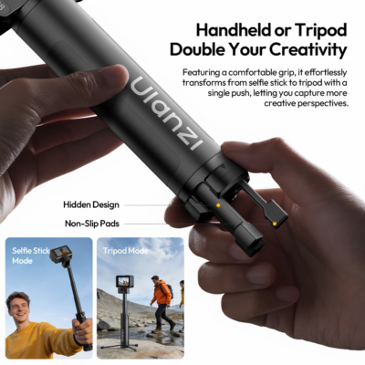 Chân Đỡ Tripod Kiêm Gậy Selfie Ulanzi MT98 – Tàng Hình Với Insta360, Kéo Dài 57cm, Gập Gọn 17cm Siêu Nhẹ 187g Cho Action Cam Chân Đỡ Tripod Kiêm Gậy Selfie Ulanzi MT98 – Tàng Hình Với Insta360, Kéo Dài 57cm, Gập Gọn 17cm Siêu Nhẹ 187g Cho Action Cam - <p class="ng-star-inserted"><strong class="ng-star-inserted"><span class="ng-star-inserted">Chân đỡ dạng tripod kiêm gậy selfie Ulanzi MT98</span></strong><span class="ng-star-inserted"> là phụ kiện quay chụp All-in-One bỏ túi đỉnh cao được thiết kế chuyên biệt cho các dòng Action Camera, máy quay 360 độ (Insta360, DJI Action, GoPro) và smartphone hiện đại. Sở hữu thiết kế đa năng 3 trong 1 tích hợp hoàn hảo giữa gậy selfie nối dài, báng cầm tay chống rung và chân đế tripod để bàn vững chãi, </span><strong class="ng-star-inserted"><span class="ng-star-inserted">Ulanzi MT98</span></strong><span class="ng-star-inserted"> mang lại sự cơ động tối đa với chiều dài gấp gọn chỉ 17 cm và trọng lượng siêu nhẹ 187g. Điểm nhấn ấn tượng nhất là khả năng tạo hiệu ứng "gậy selfie vô hình" (Invisible Selfie Stick) vi diệu khi kết hợp cùng camera Insta360, cho ra những góc quay từ trên cao như flycam chân thực. Với khả năng kéo dài 57 cm, chỉnh góc 180° và đầu ốc 1/4 inch chuẩn xác, </span><strong class="ng-star-inserted"><span class="ng-star-inserted">Ulanzi MT98</span></strong><span class="ng-star-inserted"> là người bạn đồng hành hoàn hảo cho mọi phượt thủ và vlogger.</span></p>