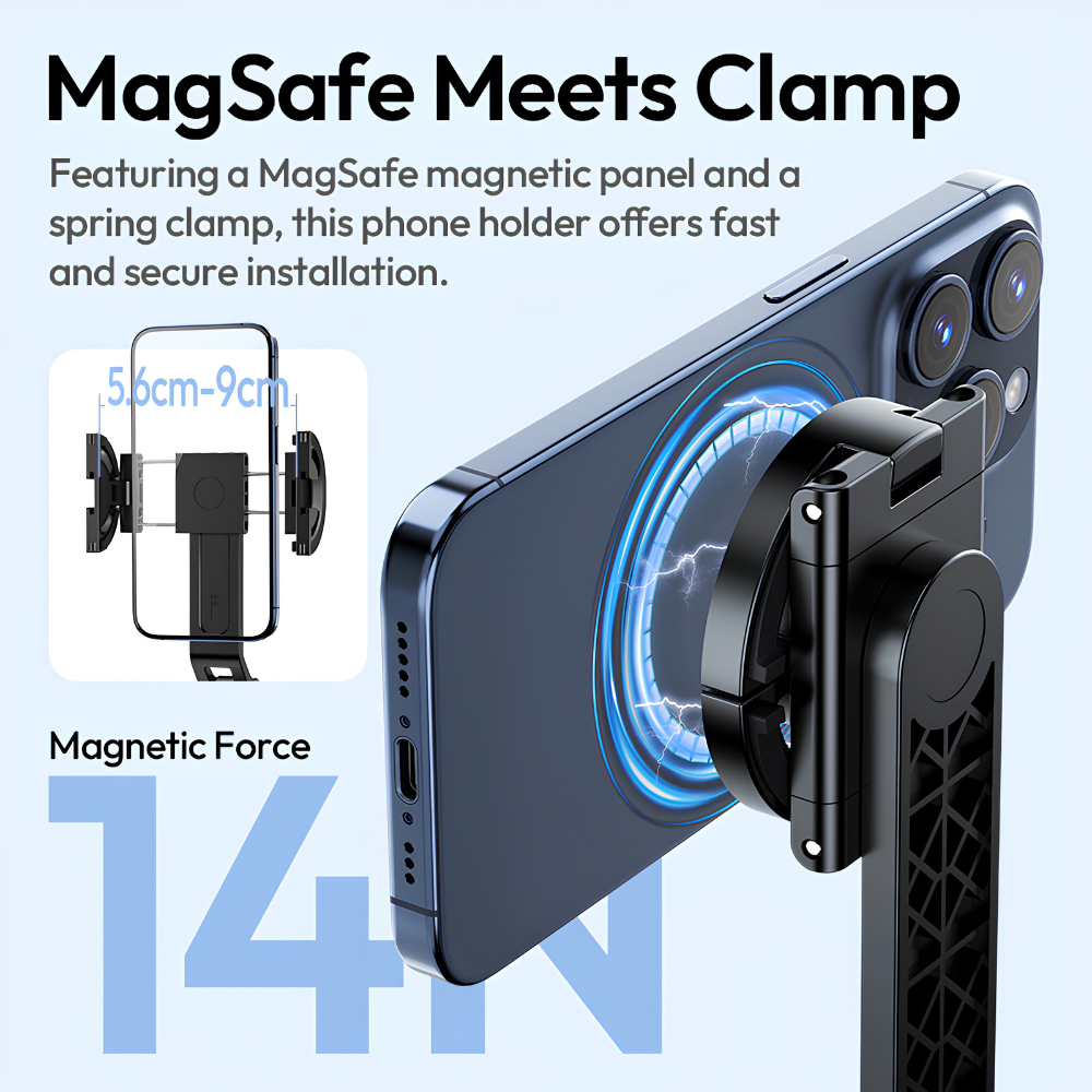 Chân Đỡ Tripod Kiêm Gậy Selfie Ulanzi TT88 – Đa Năng 4 Trong 1, Tích Hợp MagSafe & Kẹp Lò Xo, Kéo Dài 1.44m Chân Đỡ Tripod Kiêm Gậy Selfie Ulanzi TT88 – Đa Năng 4 Trong 1, Tích Hợp MagSafe & Kẹp Lò Xo, Kéo Dài 1.44m - Ảnh 6